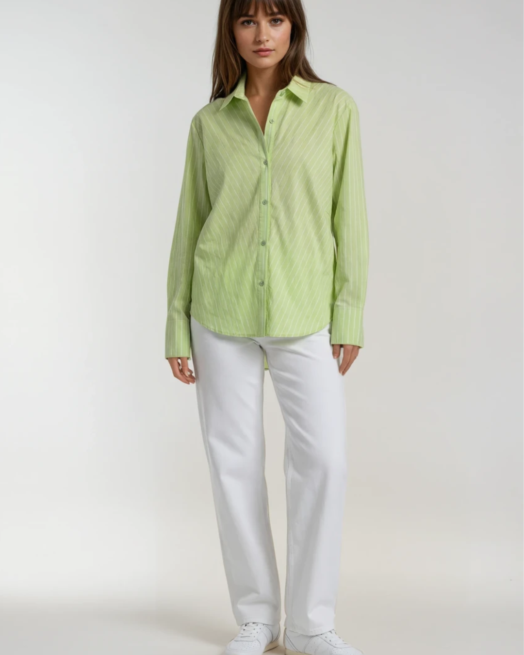 Blouse krijtstreep | Groen