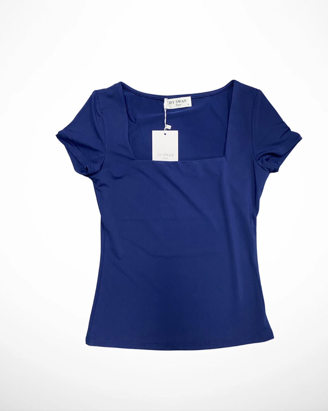 Vierkant Hals Top korte mouw I Navy