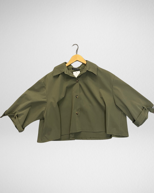 Korte trenchcoat | Groen