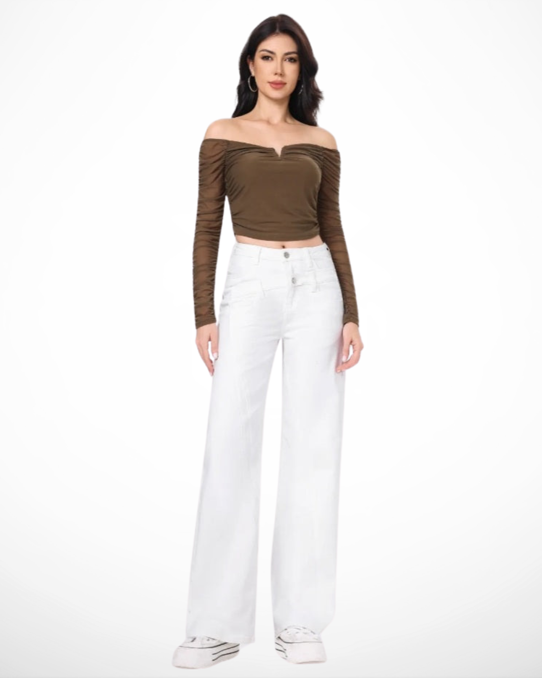 Hello miss Wide-Leg Dubbel zak | Wit