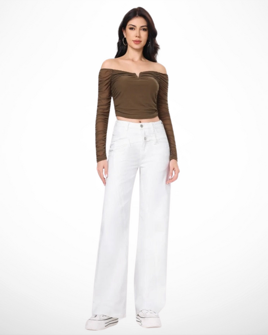 Hello miss Wide-Leg Dubbel zak | Wit