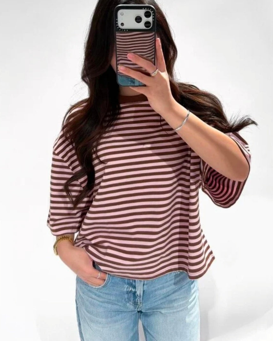 T-shirts kortemouw | Rose Bruin Streep