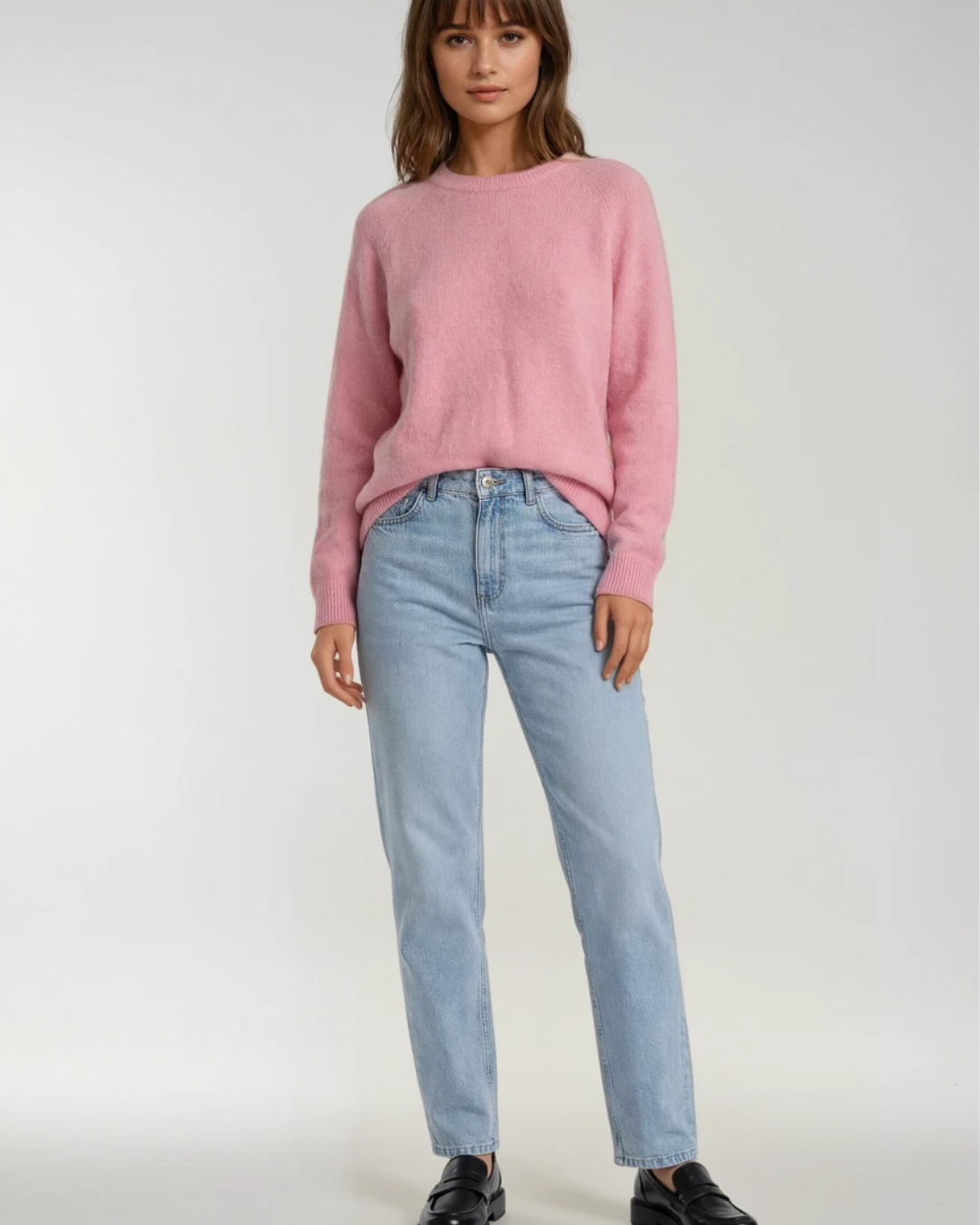 Trui Alpaca lange mouw | Roze