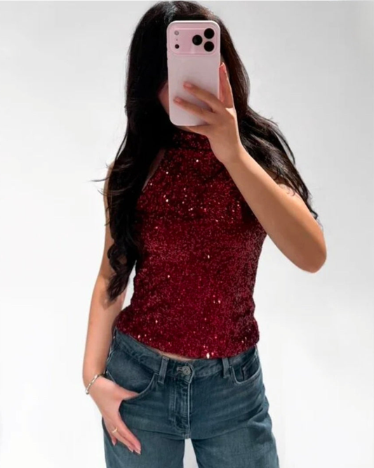 Party Halter Top | Bordeau