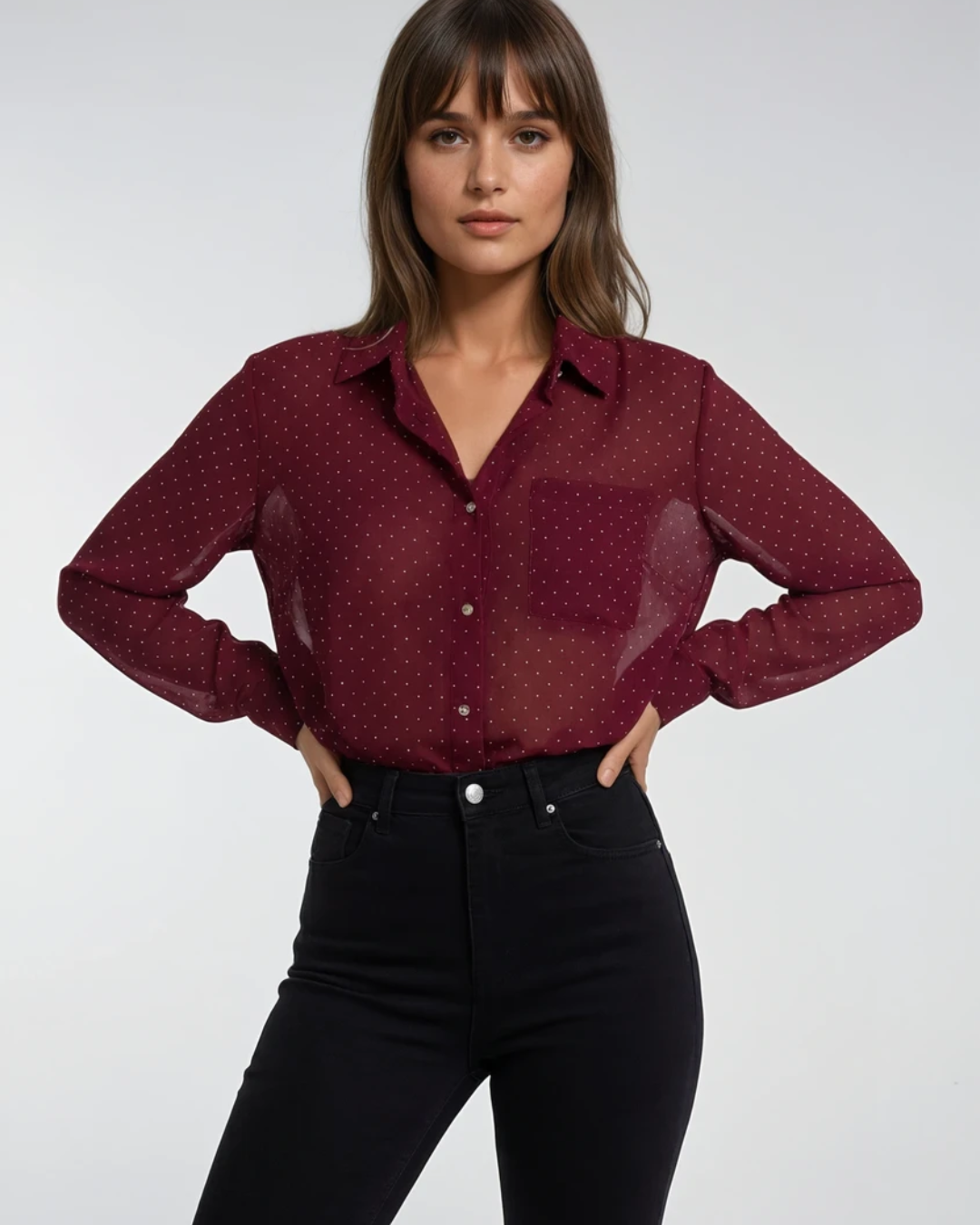 Blouse Strass | Bordeau