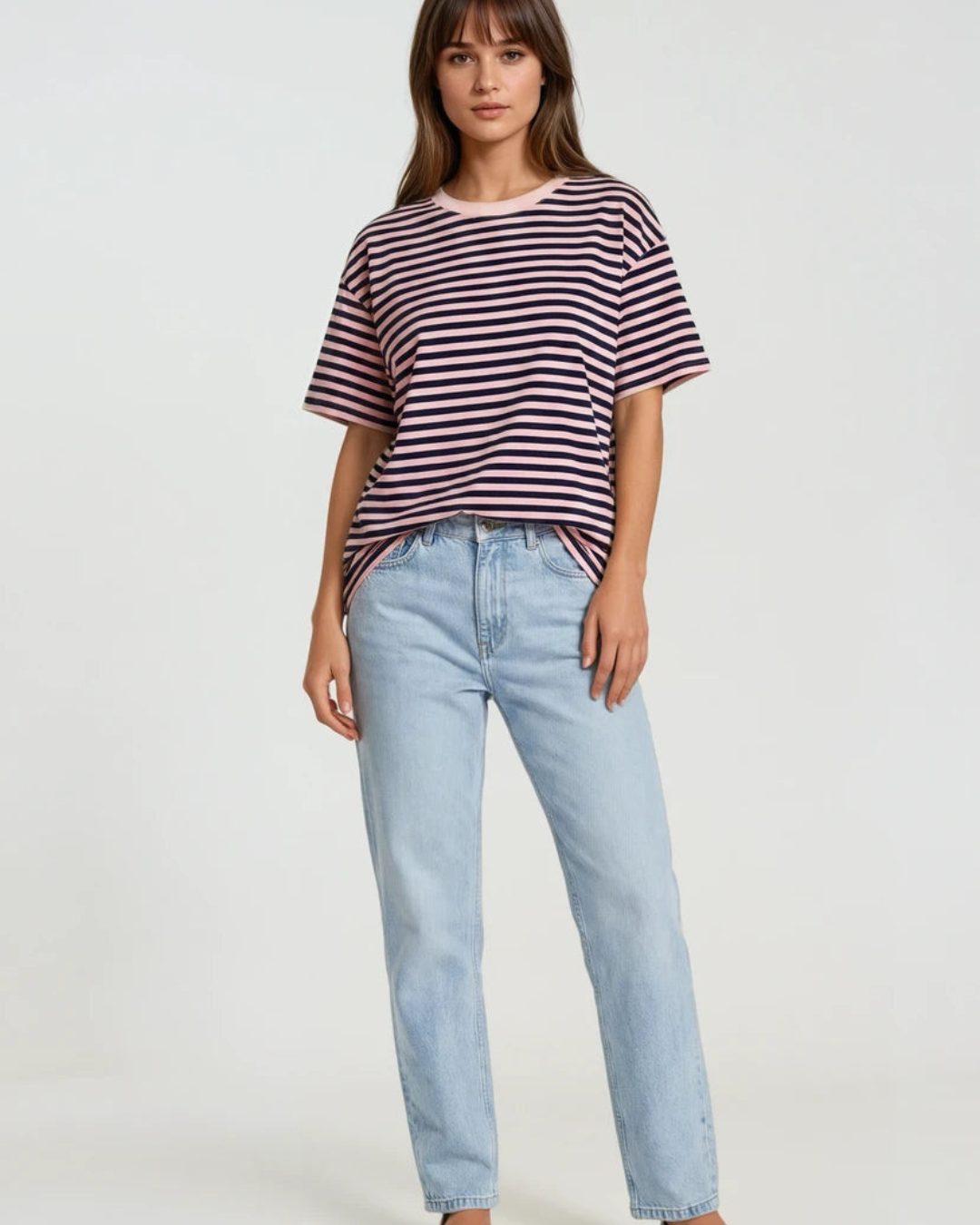 T-shirts Streep I Rose/ Navy