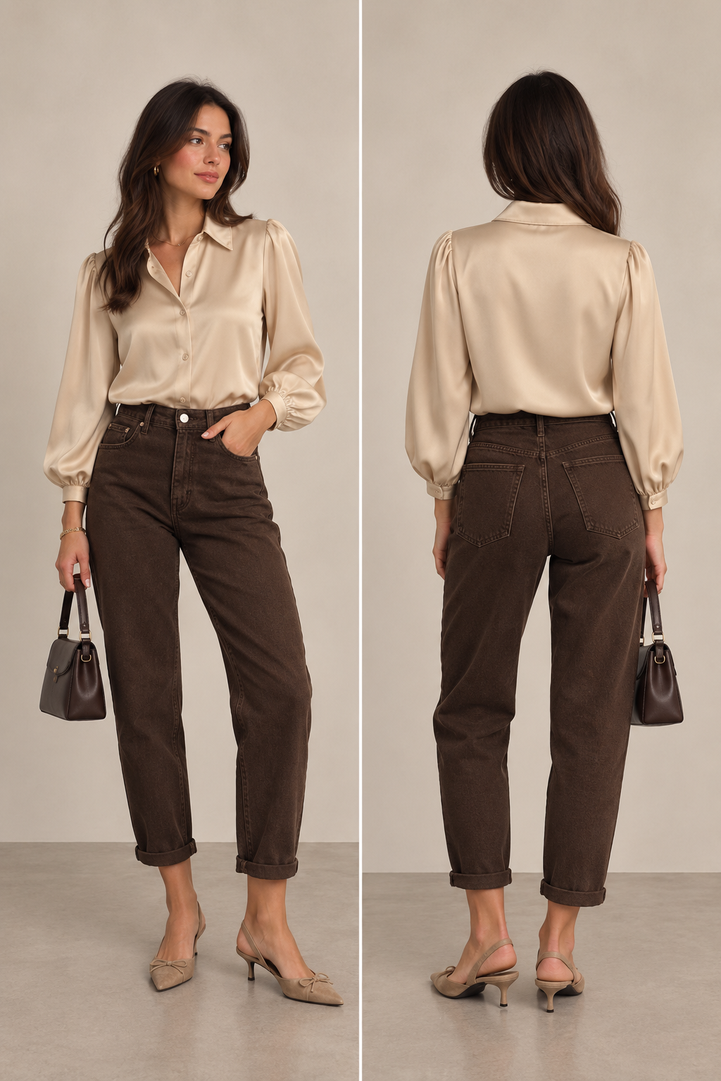 Blouse Gemma riccery Satijn I Beige
