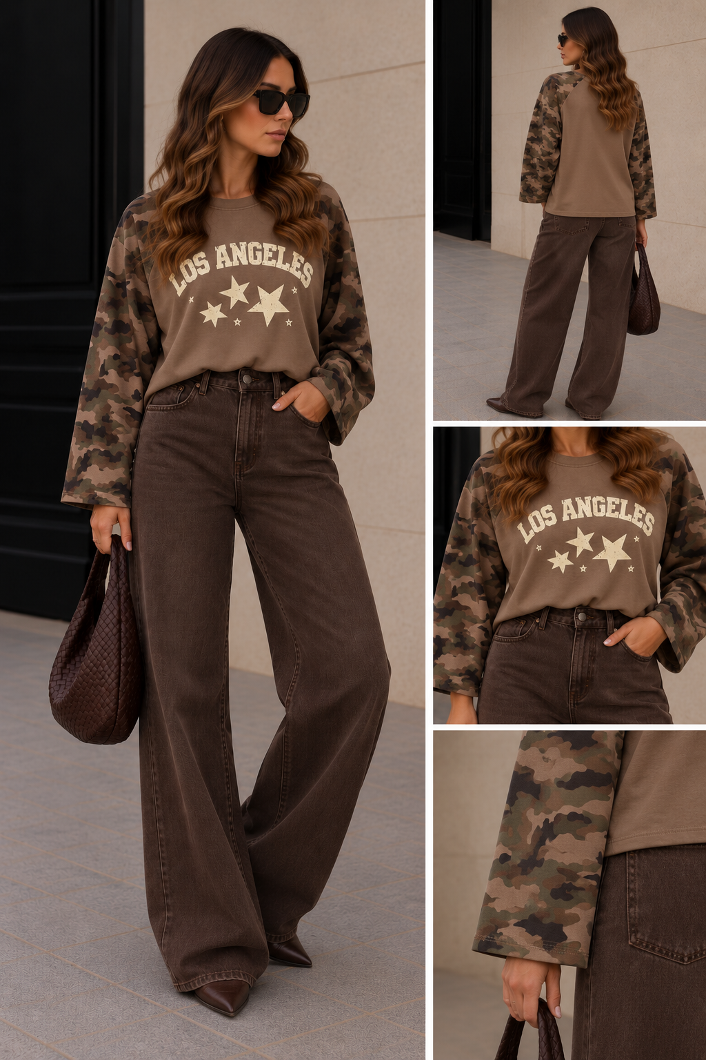 Sweater Los Angeles army  I Taupe