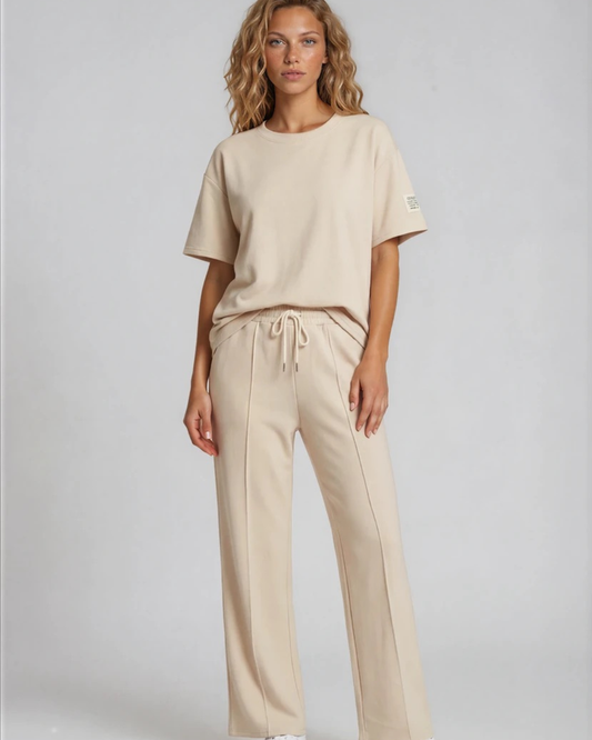 Setje Badge korte mouw | Beige
