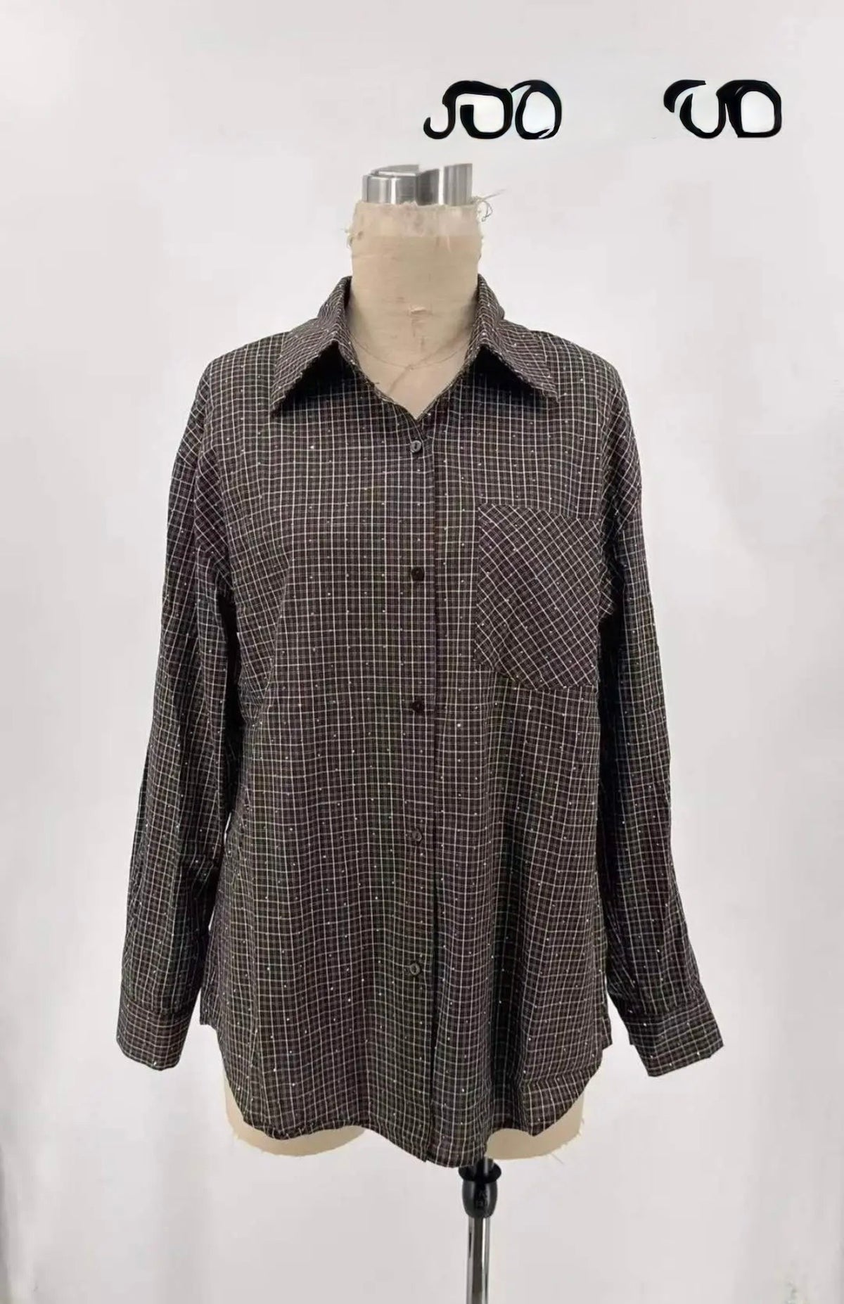 Blouse Ruit glitter amy I Bruin