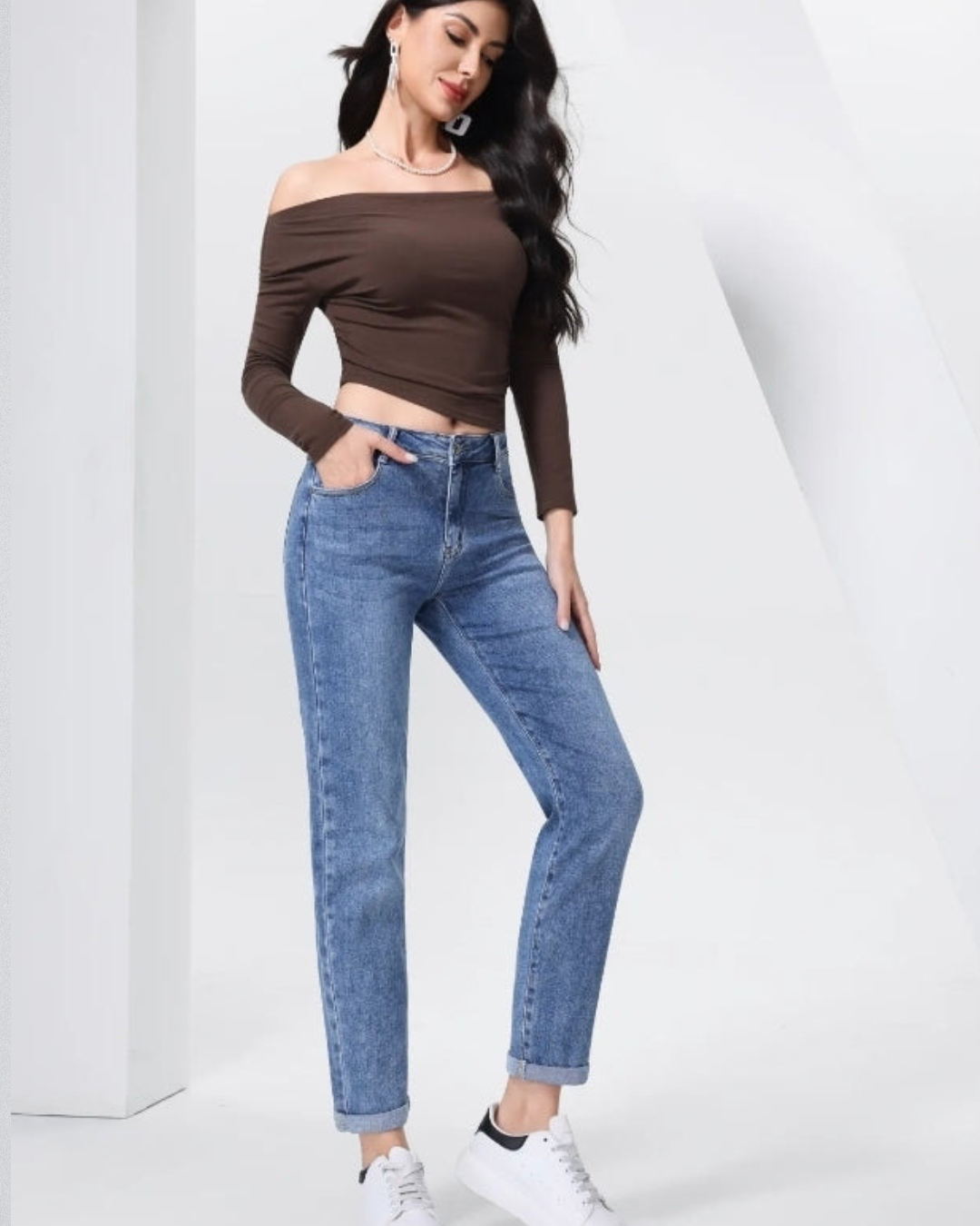 Mom Fit jeans I  Donker Blauw