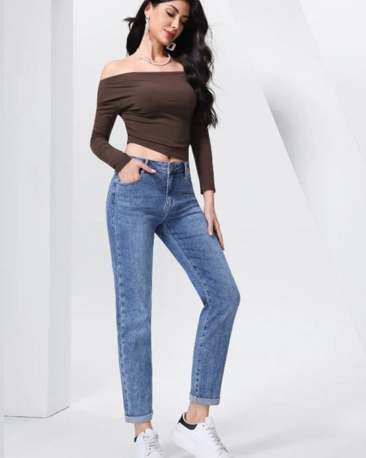 Mom Fit jeans I  Donker Blauw