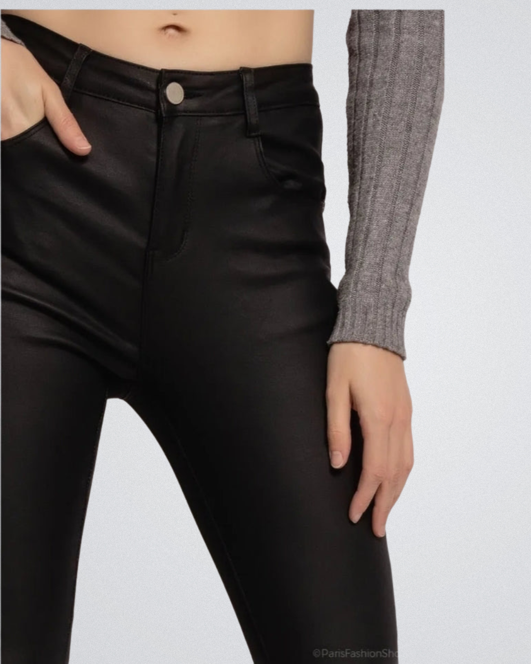 Hello-miss Skinny Lether Look | Zwart