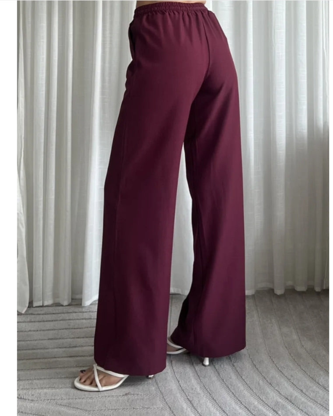Broek Comfy Wide-Leg | Bordeau