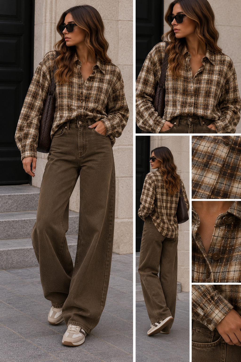 Blouse Ruit glitter Damy I Beige/Taupe