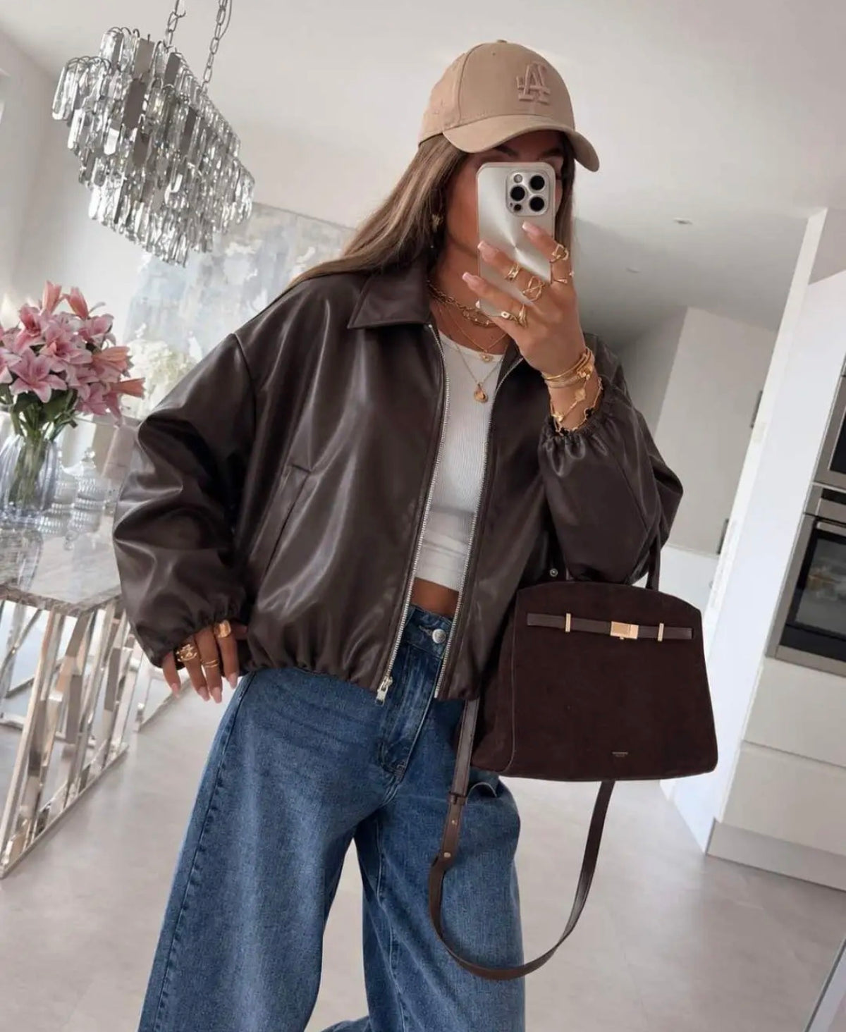 leatherlook Jas | Bruin