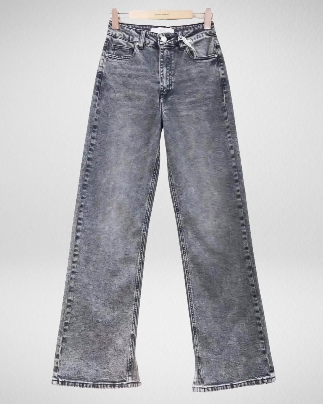 Queen Hearts Wide-Leg Jeans high rise I Grijs