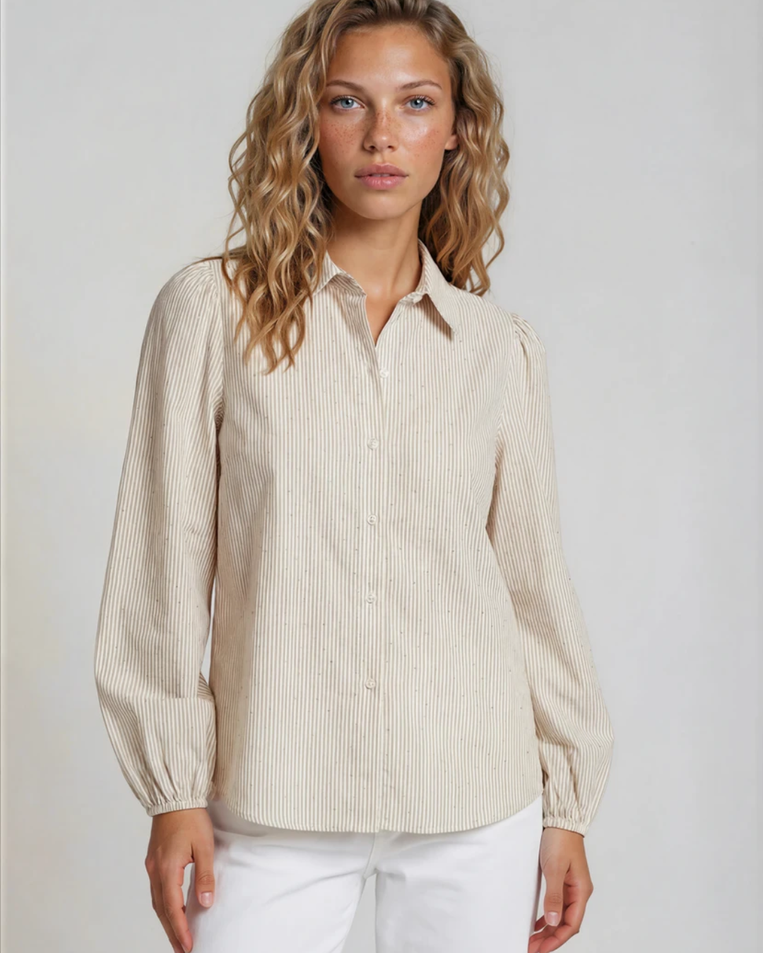 Blouse Glitter I Beige