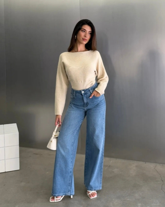 Wide-Leg + Size | Blauw