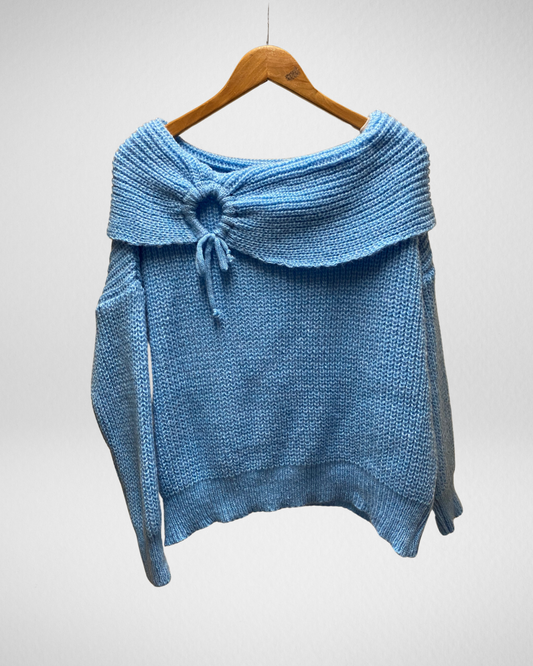 Off shoulder trui I Zee Blauw