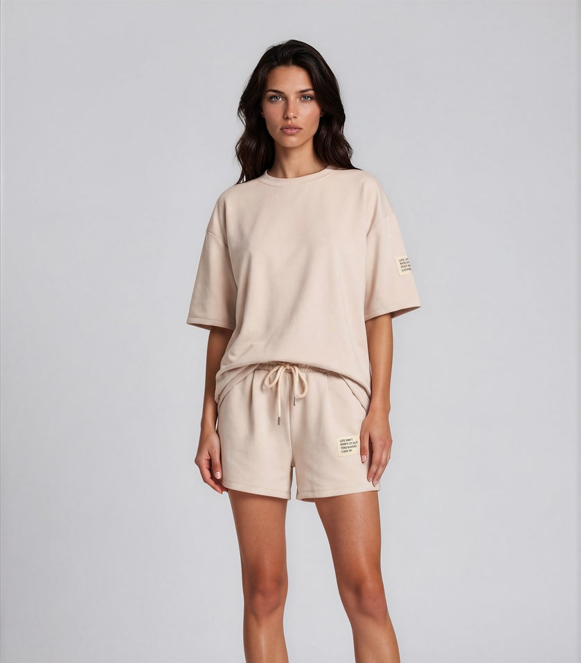 Comfy set badge summer I Beige
