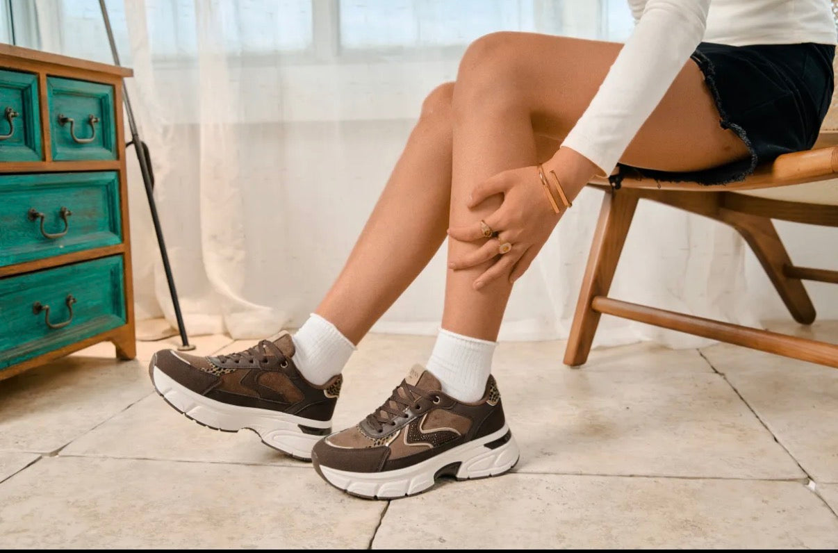 Sneakers Fall Panter | Bruin/Beige
