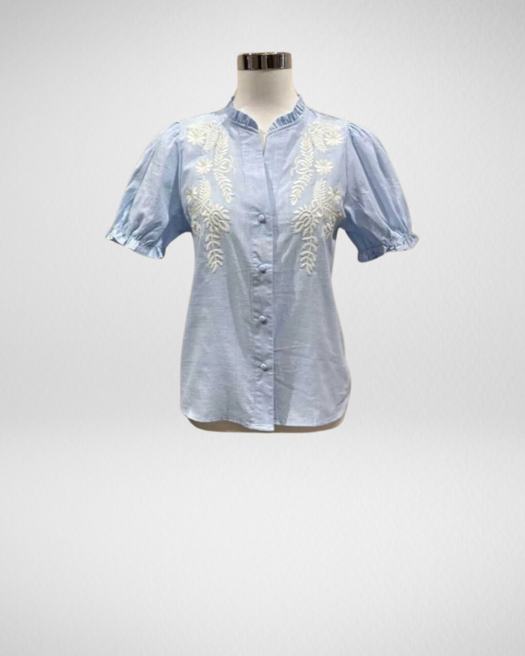 Blouse Rond hals | Blauw