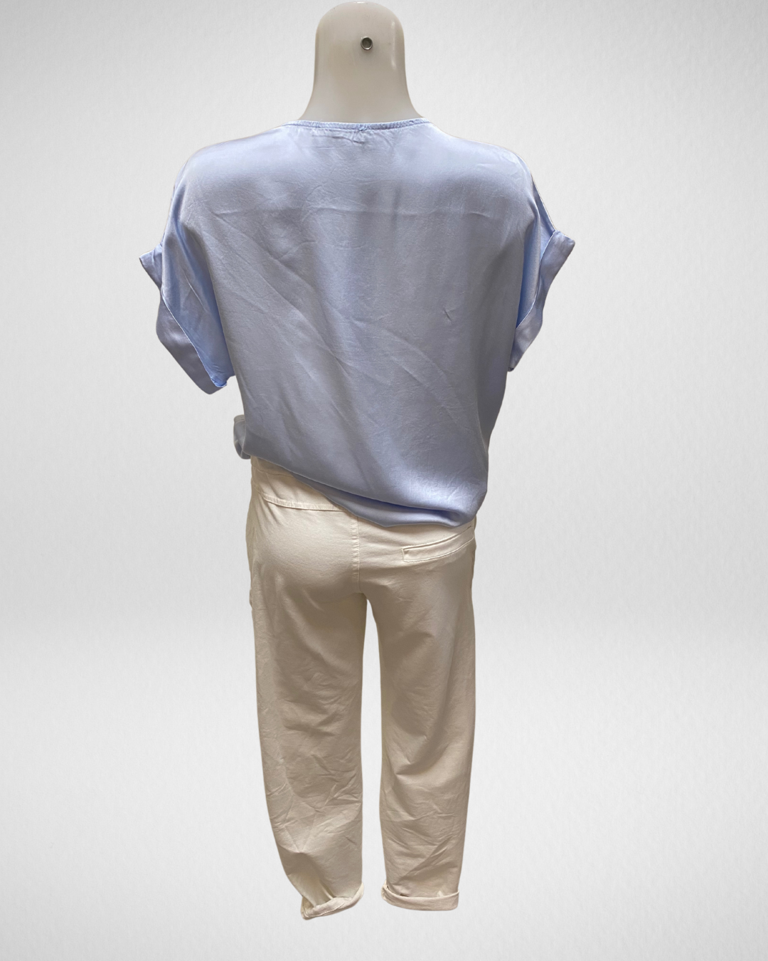 Top V hals I Blauw