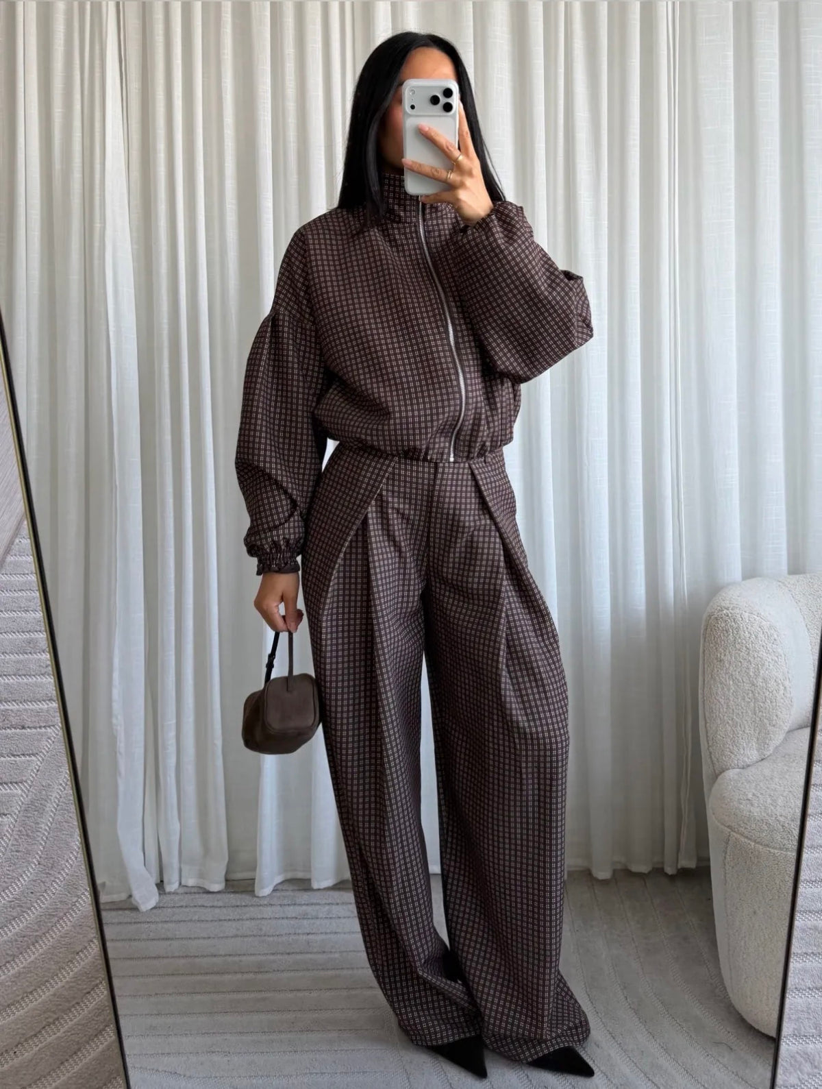 Livia bomber set Ruit  I Bruin