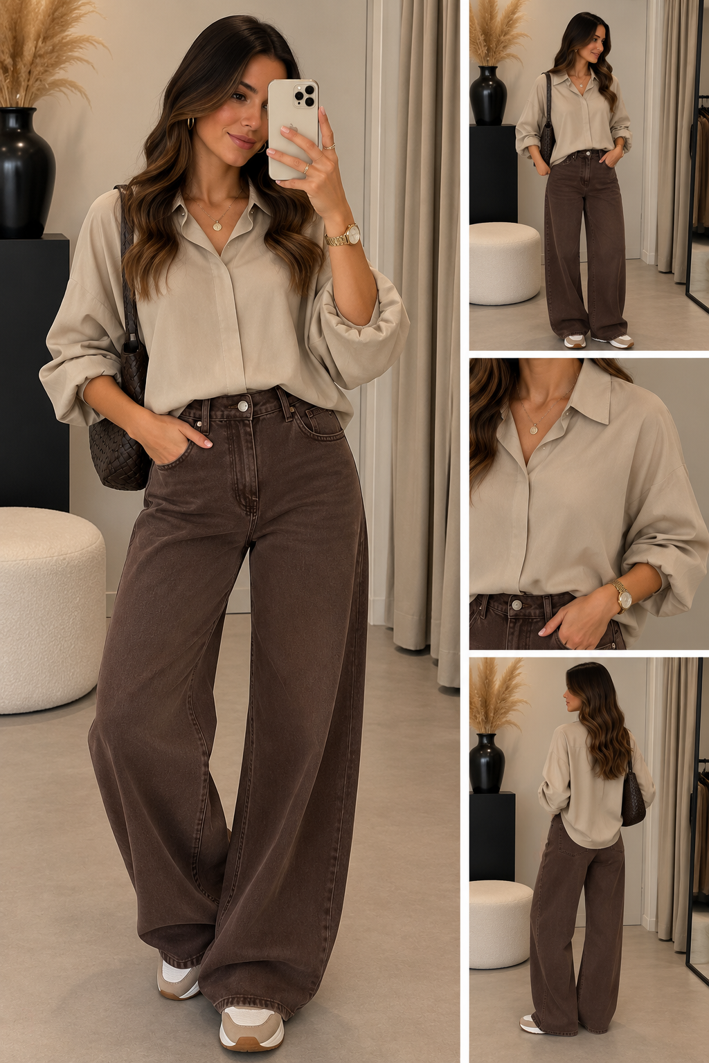 Blouse Gemma riccery Vlindermouw I Beige