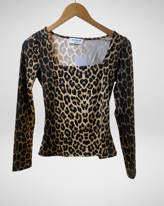 Vierkant Hals Top I Panter