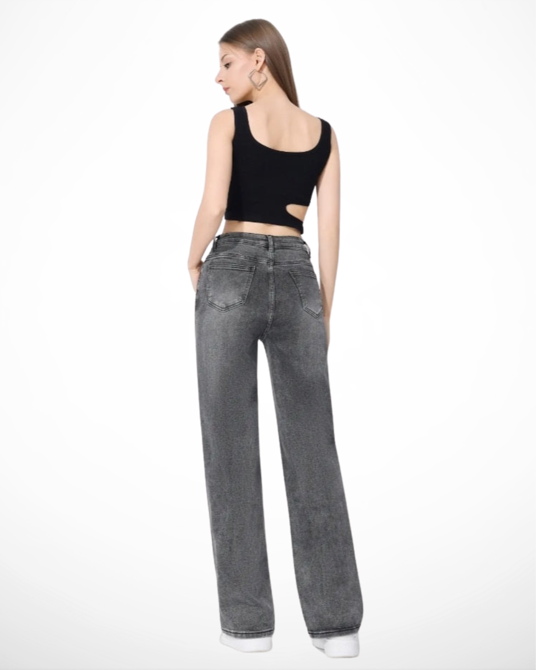 Hello miss - Wide leg jeans I Antraciet Grijs