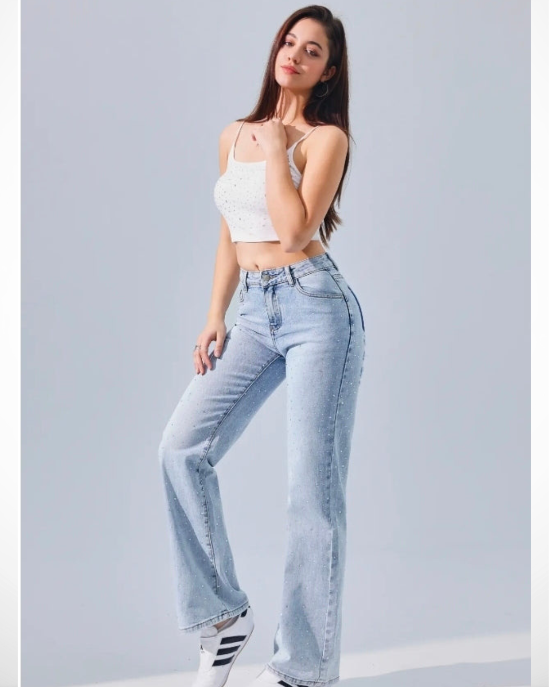 Hello-miss Wide-Leg Destroyed jeans | Vintage Bleu