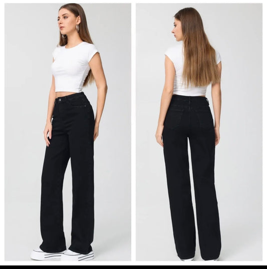 Hello miss Wide-Leg | Diep Zwart