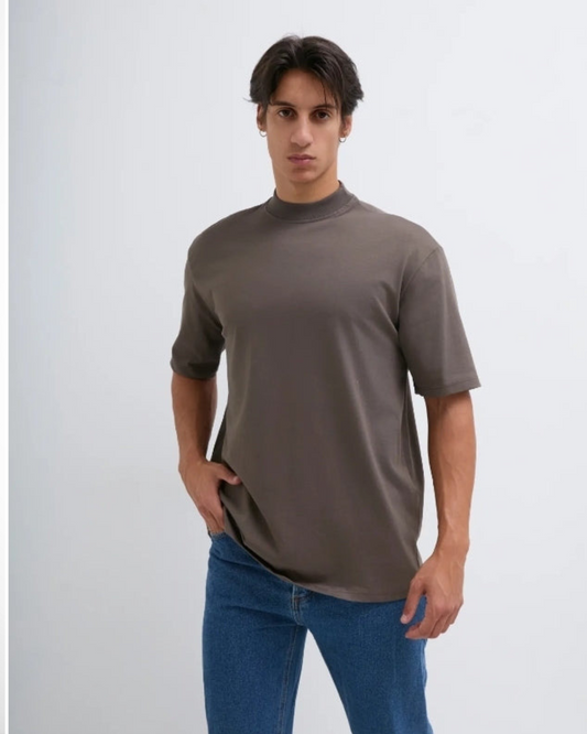 T shirts dichte kraag I Bruin