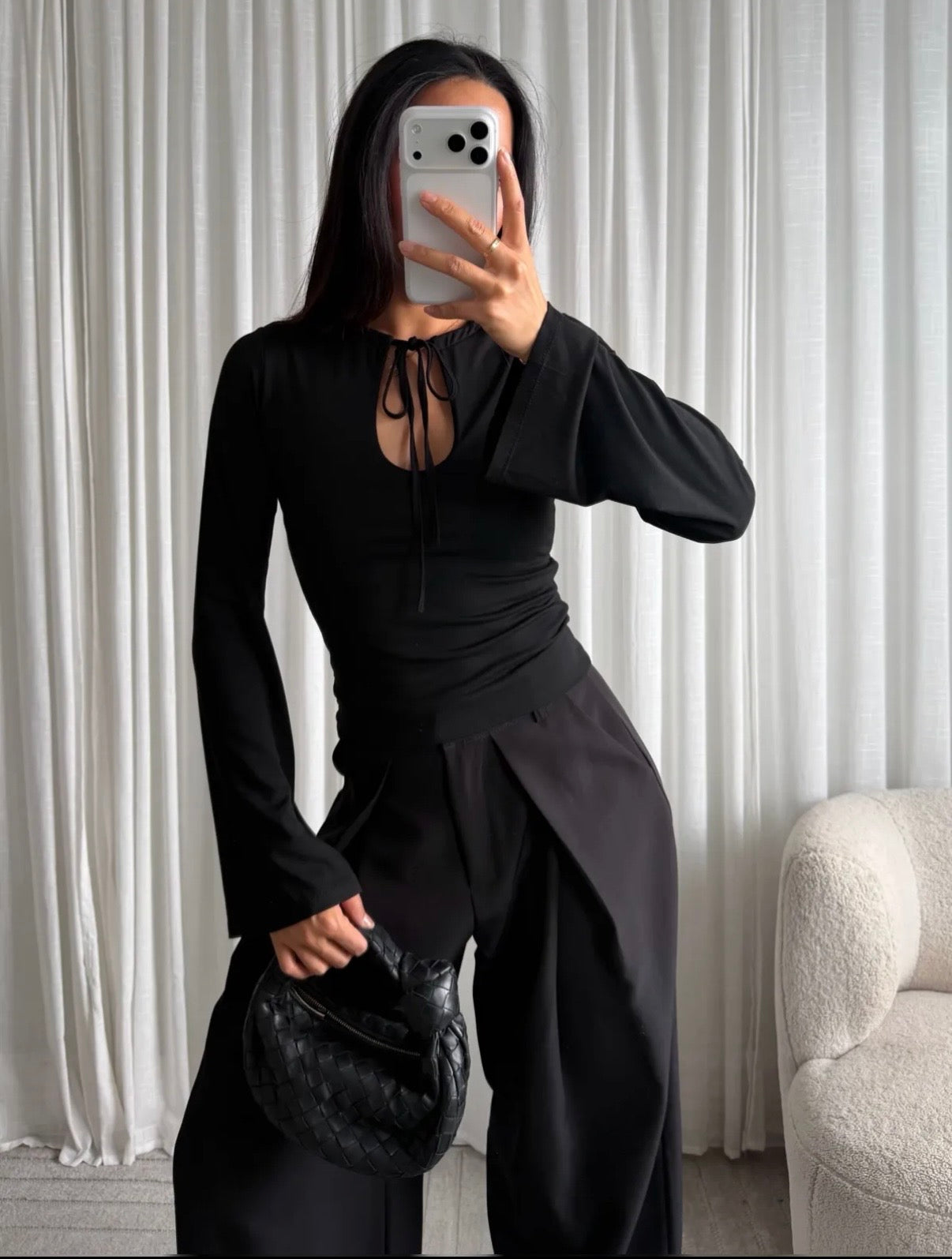 Top Flare sleeve | Zwart