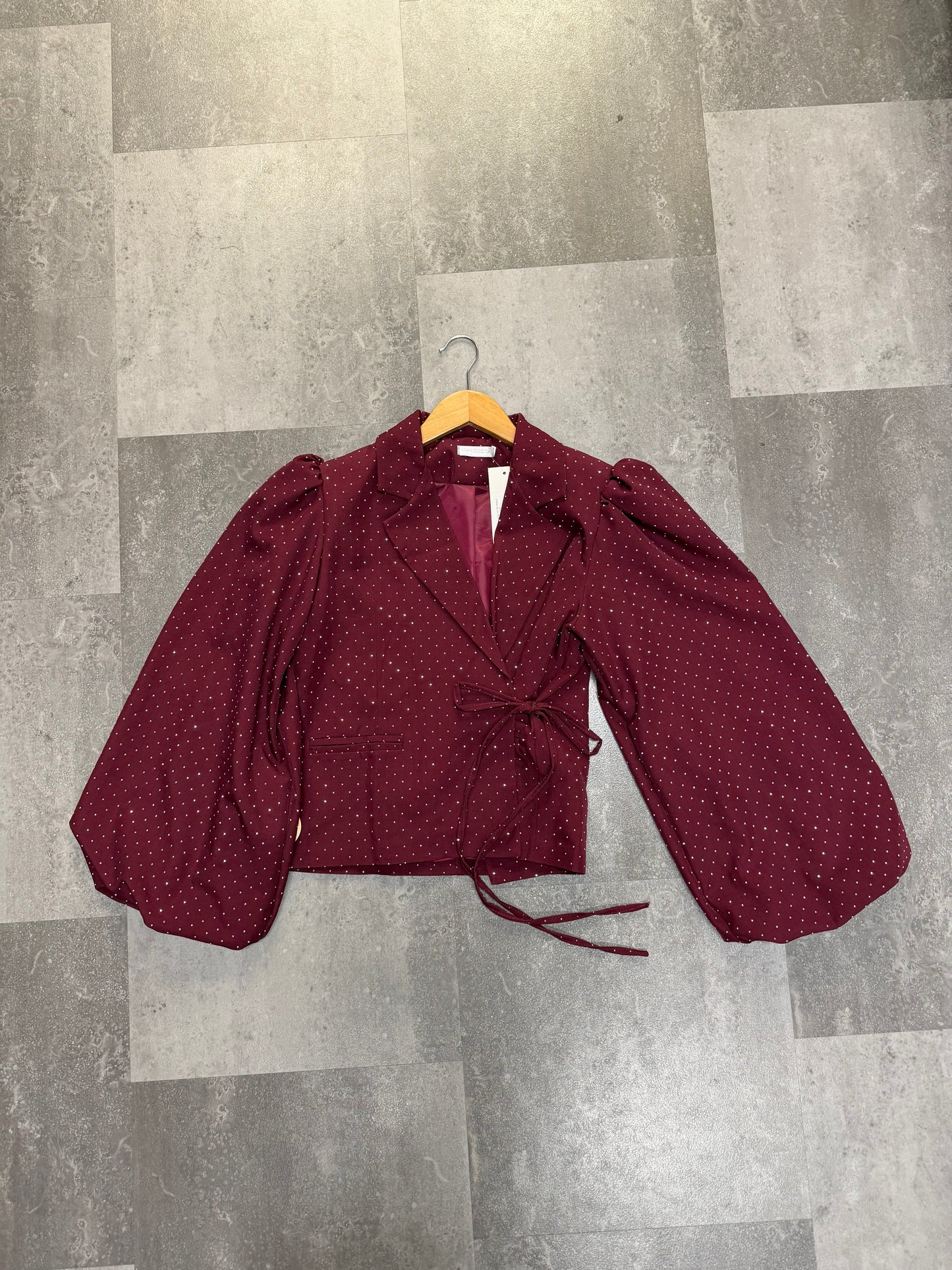 Blazer strik Studs| Bordeaux