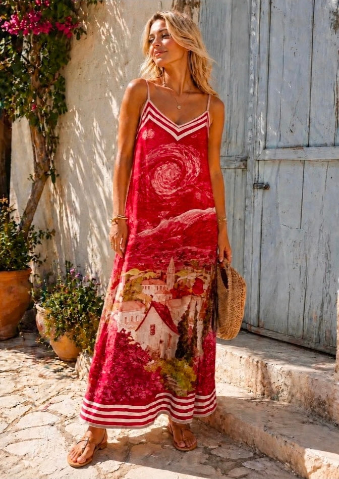Jurk Saint Tropez Lang | Rood