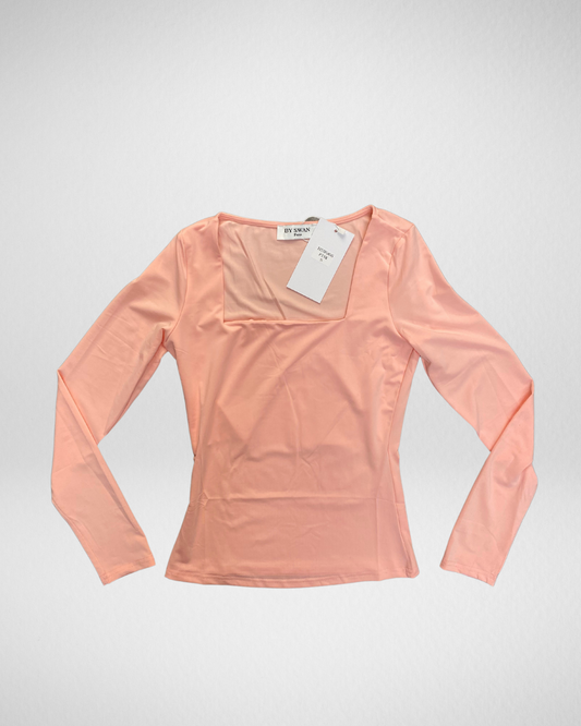 Vierkant hals Top| Roze