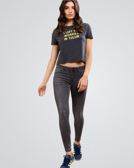 Toxik Jeans Midwaist | Antraciet Wash
