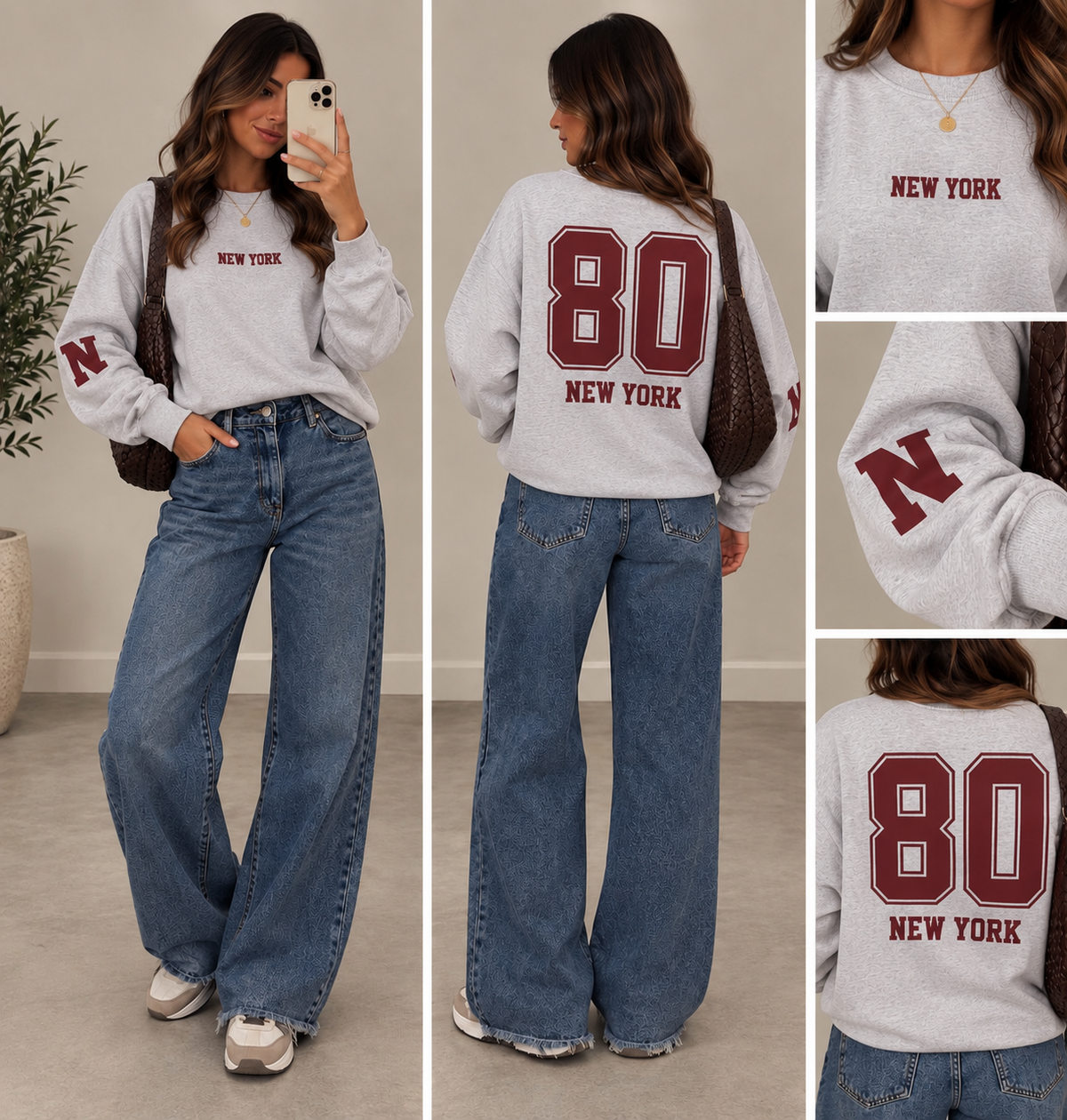 Sweater 80 NY I Grijs
