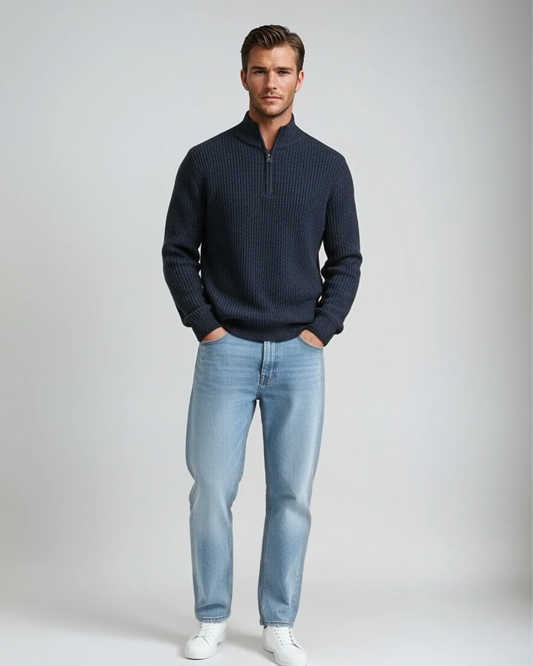 Trui Indigo Inhunch 1/2 Zip| Navy