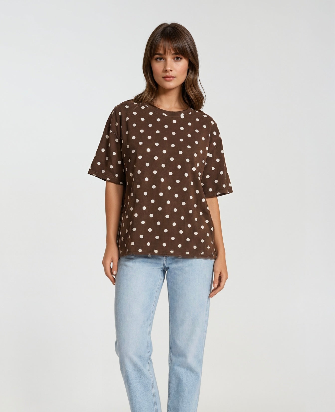 T-Shirt Stippen I Bruin