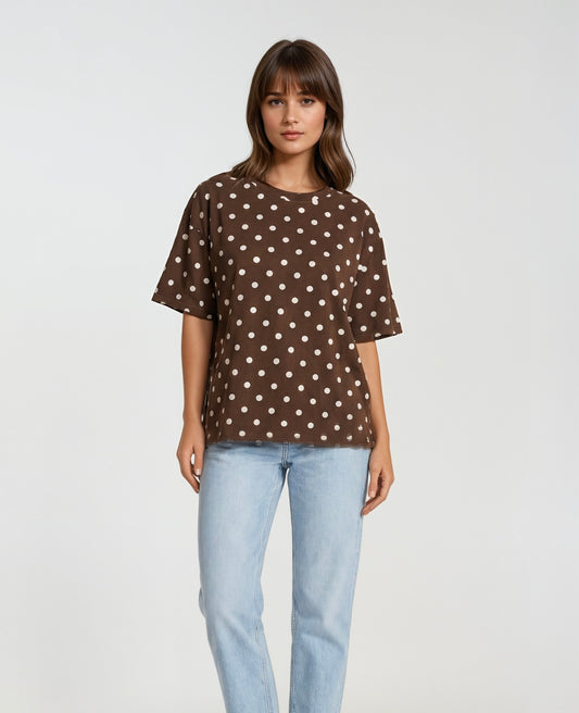 T-Shirt Stippen I Bruin