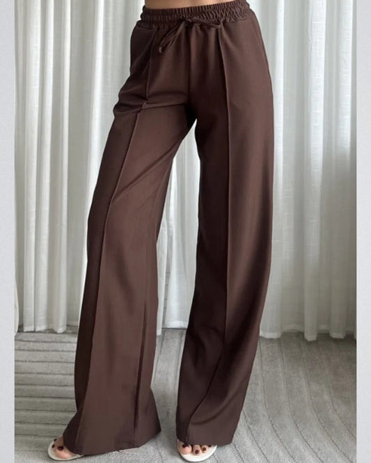 Broek Comfy Wide-Leg | Bruin