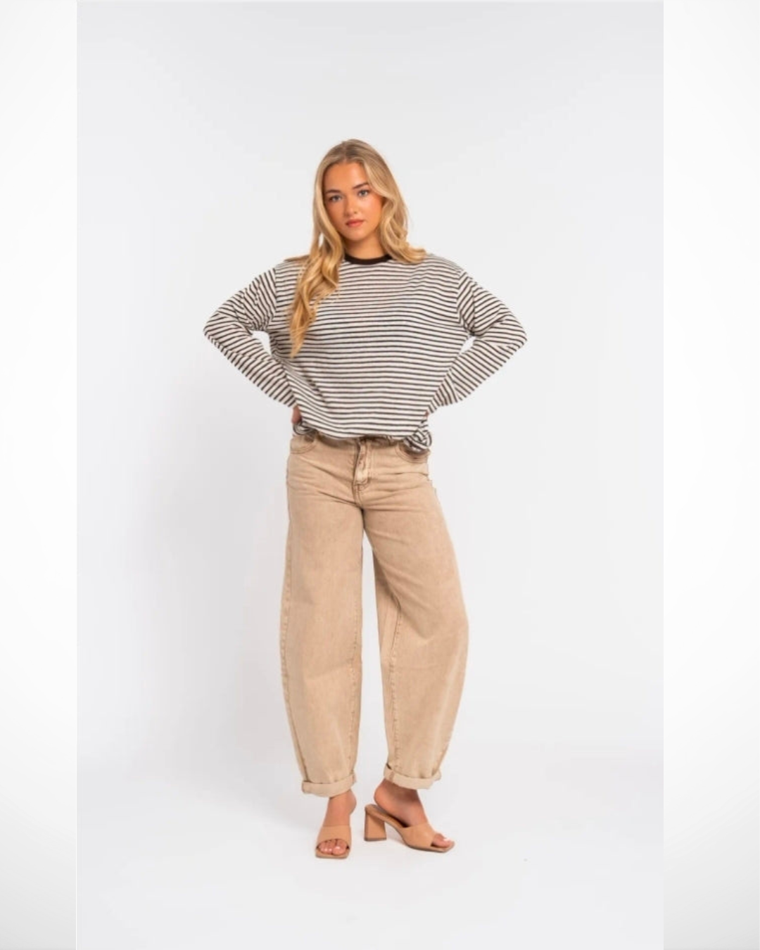 Barrel jeans Issabella | Beige