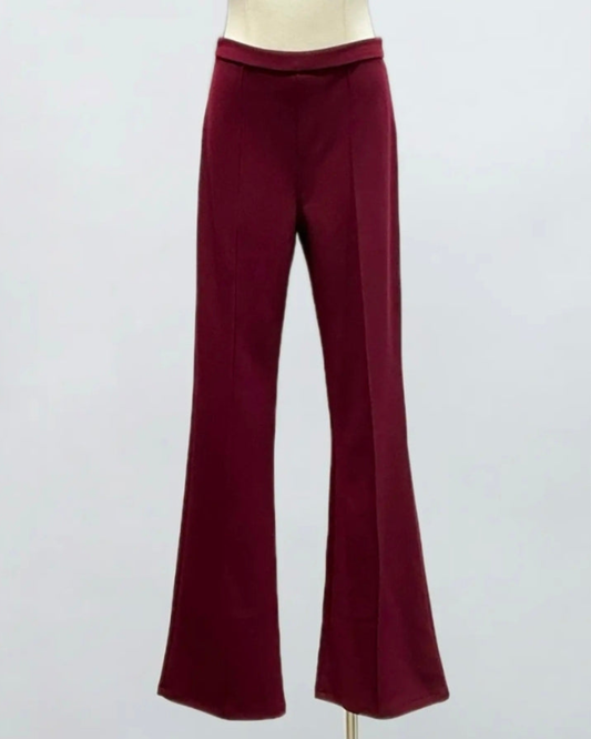 Flaired broek stof | Bordeau