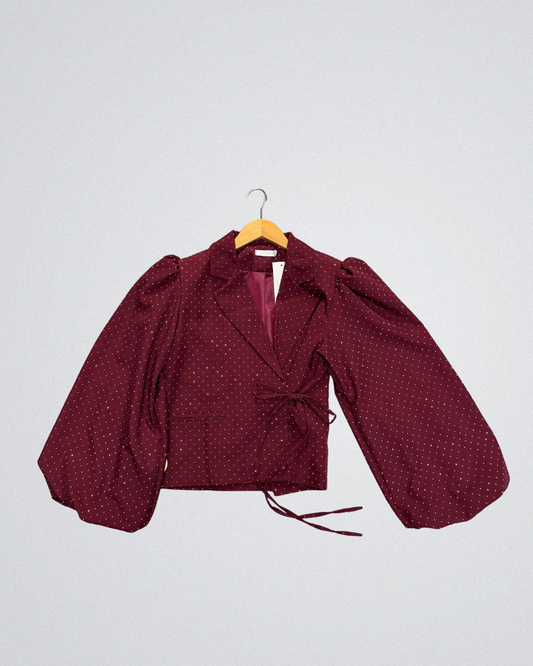 Blazer strik Studs| Bordeaux