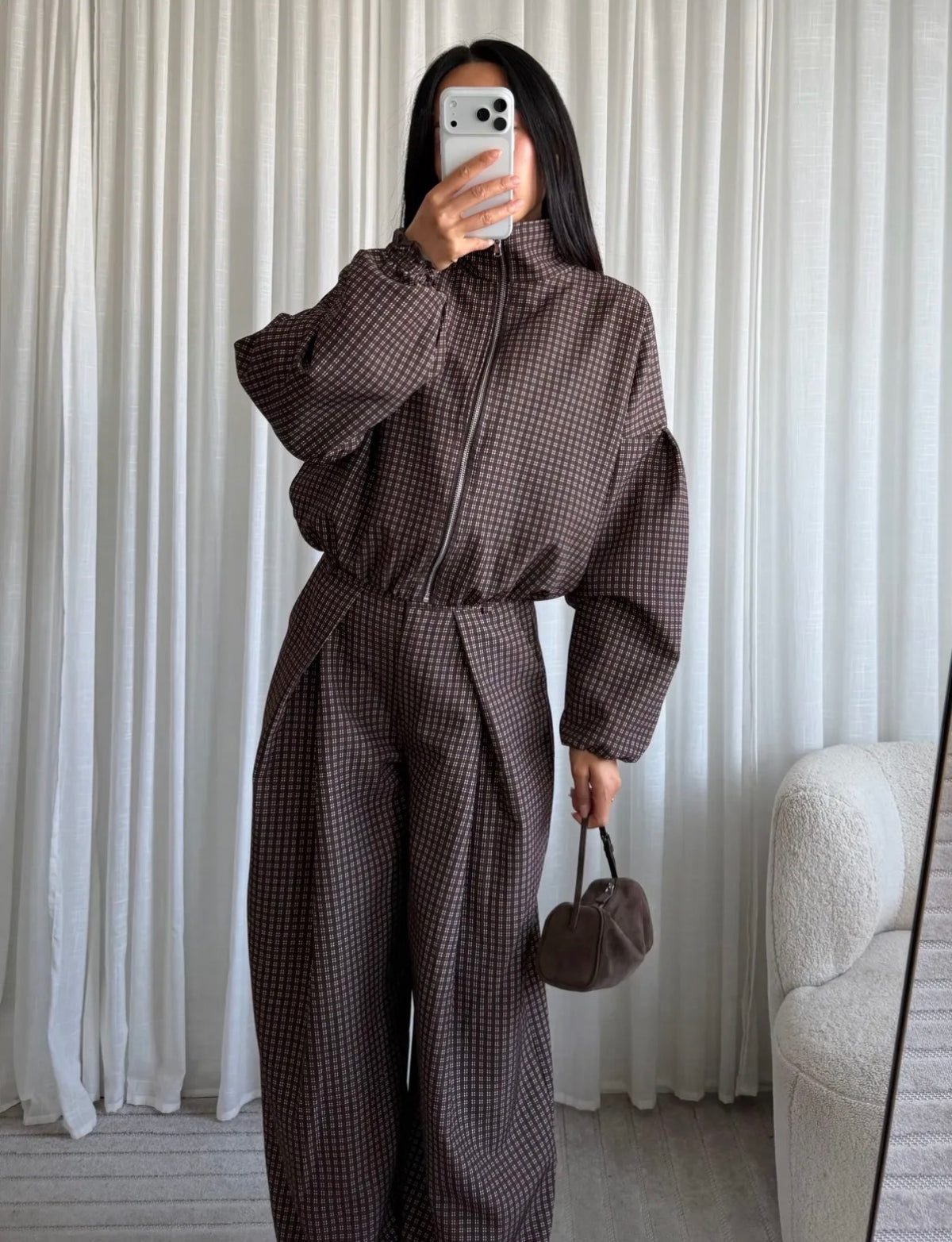 Livia bomber set Ruit  I Bruin