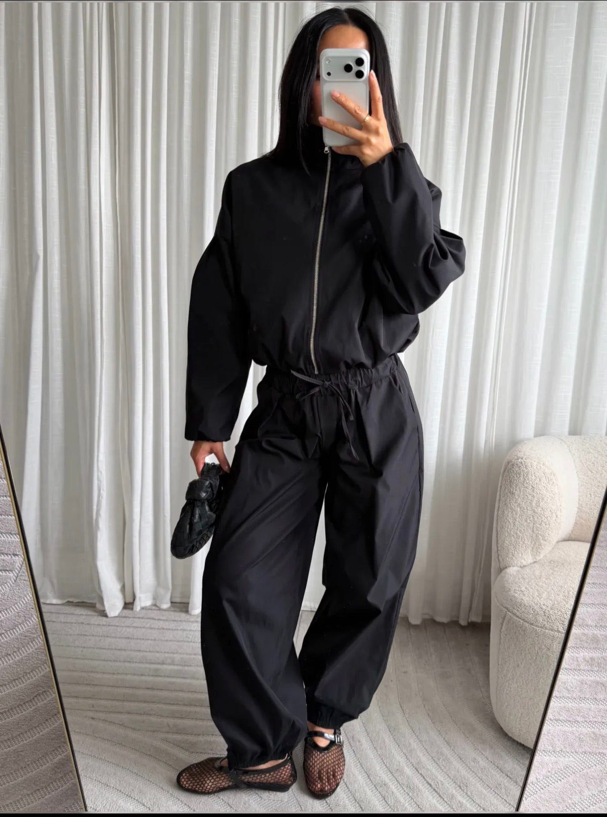 Livia bomber set I Zwart